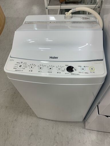 ハイアール 4．5kg全自動洗濯機 オリジナル ホワイト JW-E45CE 2020年製