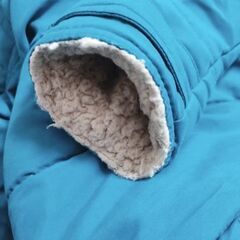 Branshes/ブランシェス☆ファー付きフード中綿ジャケットアウターコートブルー［サイズ90］定価約9000円の画像