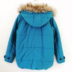 Branshes/ブランシェス☆ファー付きフード中綿ジャケットアウターコートブルー［サイズ90］定価約9000円の画像