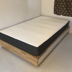 1年使用品】ベッドフレーム＆マットレス IKEA イケア MANDAL マンダール