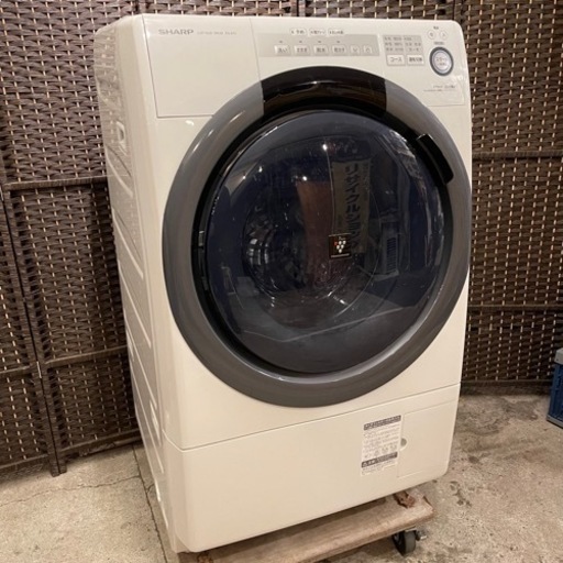 【売約済み】2019年製　シャープ SHARP ES-S7C-WL [ドラム式洗濯乾燥機 左開き　（洗濯7kg/乾燥3.5kg） ホワイト系]  ES-S7C ドラム洗濯機　ドラム式洗濯機　ドラム　洗濯機　乾燥機　洗濯乾燥機　ヒーター乾燥　プラズマクラスター　検　コンパクトタイプ　コンパクト　マンションサイズ