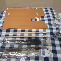 中古　油彩画　油絵具・画箱　 油絵 油彩筆セットの画像