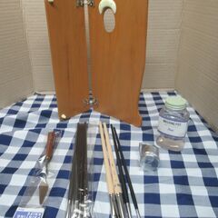 中古　油彩画　油絵具・画箱　 油絵 油彩筆セットの画像