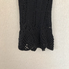 再値下げ　ベネトン　黒透かし編みボレロ　綿100の画像