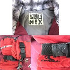 スノボウエア 上下 グローブ 3点セット サイズM レディース PHENIX ONEILL スキーウエア えんじ色×グレー 札幌 厚別店の画像