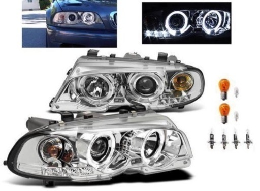 新品　BMW 3シリーズ E46 LEDイカリング ヘッドライト クーペ 左右