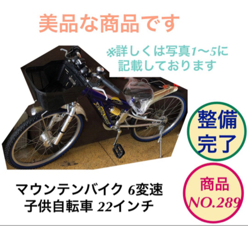 子供自転車 マウンテンバイク 6変速 22インチ オンライン NO.289 子供