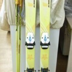 ジュニアスキー 138㎝ B×B JX-G1 板・ビンディング・ポール 3点セット イエロー カービングスキー 西岡店の画像