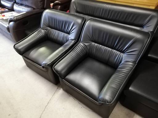中古　AICO ソファーセット 2人用＆１人用２個　オットマン２個付き　松戸保管品