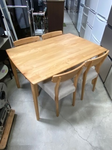 激安!!お得なイスセット!!ニトリ ダイニングテーブル＆ダイニングチェア アルナス12080LBR