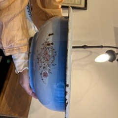 アンティークホーロー　洗面器の画像