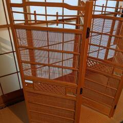 お譲り先決まりました！和風衝立 パーテーション ４連 差し上げますの画像