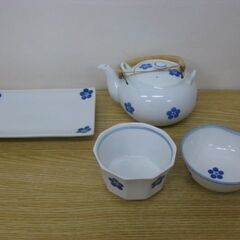 未使用品 和食器 まとめて27点セット 梅の絵 平皿 長皿 四角皿 取り皿 急須 小鉢 丸新 友の会の画像