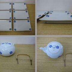 未使用品 和食器 まとめて27点セット 梅の絵 平皿 長皿 四角皿 取り皿 急須 小鉢 丸新 友の会の画像