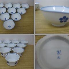 未使用品 和食器 まとめて27点セット 梅の絵 平皿 長皿 四角皿 取り皿 急須 小鉢 丸新 友の会の画像