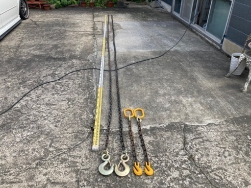 石吊りチェーン　3t 吊り　5m  2セット　中古品