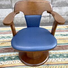 JM14042)回転式イス ブルー 中古品【取りに来られる方限定】の画像