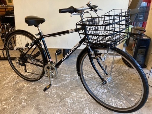 【LEDオートライト】6段変速　27インチ自転車　ブラック