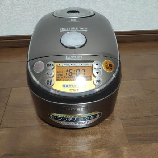 ★ZOJIRUSHI★真空内釜圧力IH炊飯ジャー★極め炊き★5.5合★NP-NB10-XJ★ステンレスブラウン★稼動品★