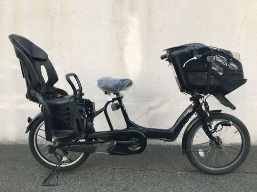 地域限定送料無料　バッテリー新品　ヤマハ　キッスミニ　三人乗り　新基準　黒　ギュットミニ　アンジェリーノ　神戸市　電動自転車