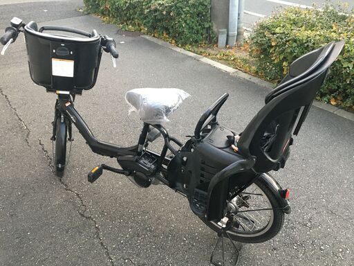 地域限定送料無料　バッテリー新品　ヤマハ　キッスミニ　三人乗り　新基準　黒　ギュットミニ　アンジェリーノ　神戸市　電動自転車