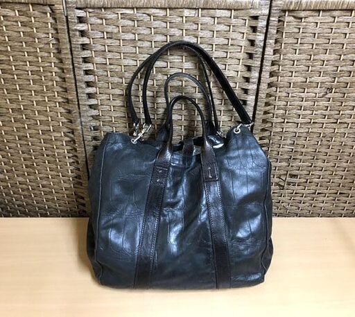 ダニエル＆ボブ Daniel&Bob クロドーロ ロディ 2WAYレザーハンドバッグ イタリア製 ブラック 中古 ☆ 札幌市 白石区 