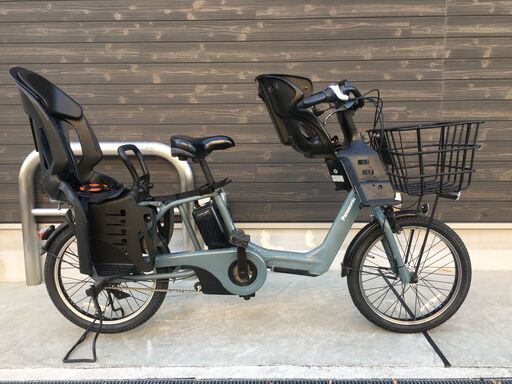 地域限定送料無料　パナソニック　ギュットアニーズ　三人乗り　20AH　子供乗せ　スゥープグレー　ビッケ　パスバビー　神戸市　電動自転車
