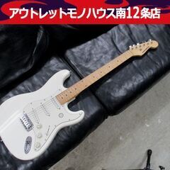 プレイテック エレキギター ストラトタイプ ホワイト 22フレッ...