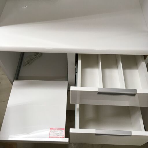 J761 美品！ニトリ スリム食器棚 キッチンボード ダリア DAHLIA 80KB-WH ホワイト 800×420×2000 クリー