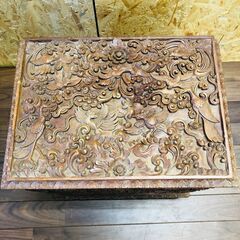 インドネシア 収納棚 レトロ アンティーク コレクション 木彫り 工芸品 骨董品の画像