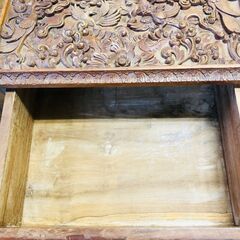 インドネシア 収納棚 レトロ アンティーク コレクション 木彫り 工芸品 骨董品の画像