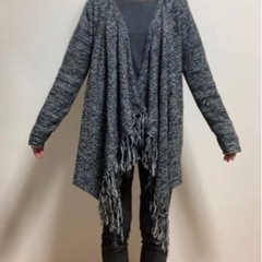 1/21削除予定　古着　オゾック　ニット　ロングカーディガン　黒...