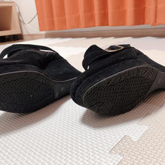 ショートブーツ　黒　厚底　23cmの画像