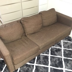 【中古品】3人掛け ソファ ブラウン