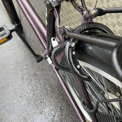 「リサイクルショップどりーむ荒田店」752　13267T　ママチャリ　２６インチ　カギ付き　LEDライト　ベル　紫の画像