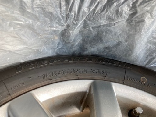 社外アルミ付き☆スタッドレスタイヤ☆155/65R13☆4本セット☆BRIDGESTONE☆中古品☆