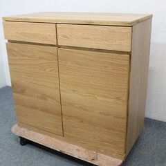 無印良品 オーク材 キャビネット リビング/サイドボード 幅88 MUJI 収納家具 中古 店頭引取歓迎 R4954)