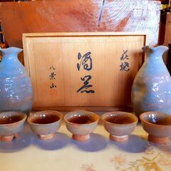 萩焼 酒器 熱燗セット 徳利・お猪口セット / TJ-0087 南