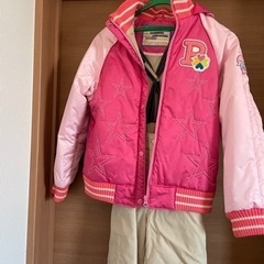 スキーウェア⭐︎上下セット⭐︎ピンク色⭐︎130㎝の画像