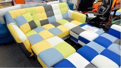 パッチワーク3Pソファー