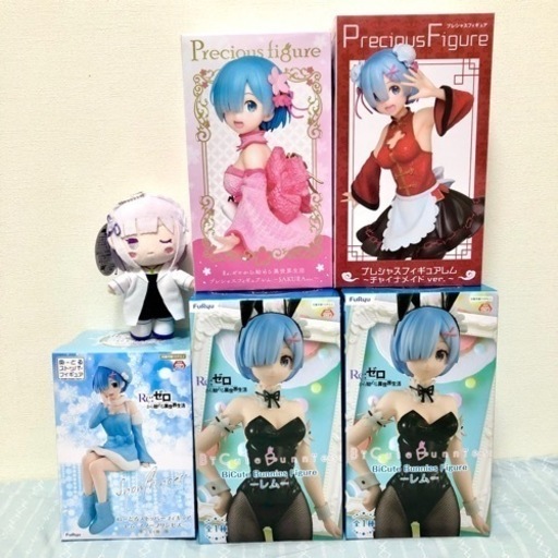 〈全7点(＋1点追加)〉 新品 Re:ゼロ リゼロ  レム フィギュア エミリア ぬいぐるみ セット