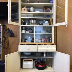 食器棚とカウンターのセット（白）