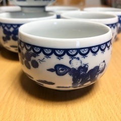 レトロ湯のみ　唐子柄  10個セットの画像