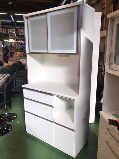 【愛品館八千代店】ニトリ　2枚扉キッチンボード　アルミナ