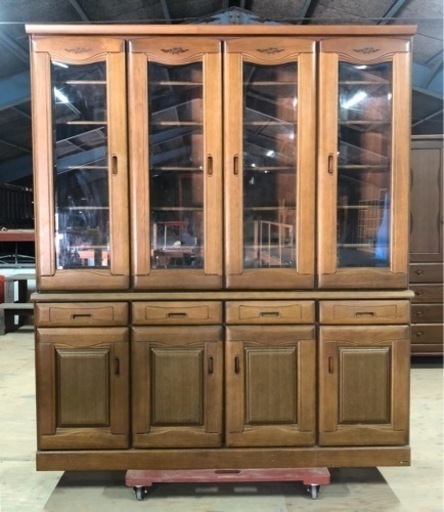 KG-149 【松田家具】大型 食器棚 木製 キッチンボード カントリー