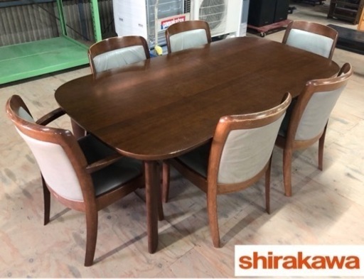 INT-054【shirakawa】シラカワ ダイニングテーブル 7点セット