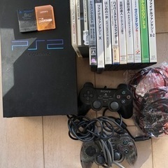 PlayStation2本体とゲームソフトなどの画像