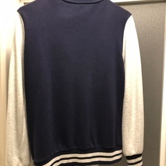 【美品！値下げ中！！】Lサイズ スタジャン ジャケット 長袖 ノーカラー カジュアル ブルゾンの画像