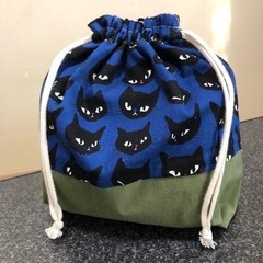 体操着袋　ネコ柄