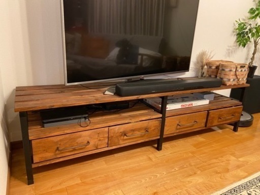 インダストリアル テレビボード180cm サイズオーダー可能 メンズ ヴィンテージ ダメージ加工 かっこいい 男前